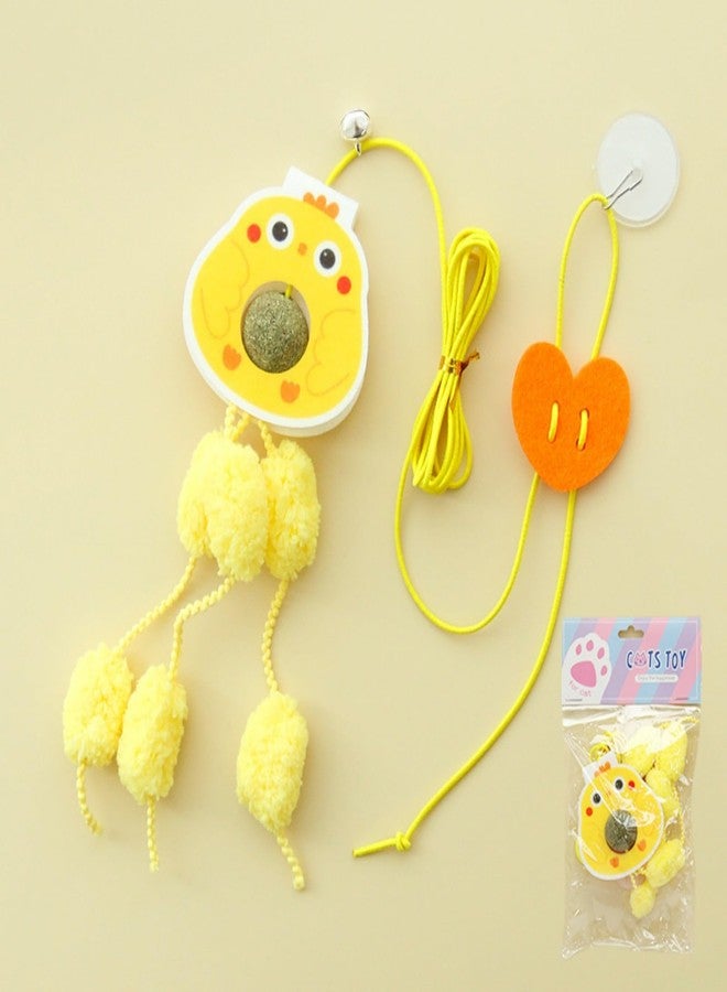 Sunkizzrs® Hanging Swing Catnip Toy - Interactive Cat Teaser Toy - Elastic Rope Design Cats Rotatable Edible Mint Natural Healthy Teeth Cleaning Chew Claw Toy for Cat/Kitten (Chicken) - Image 1